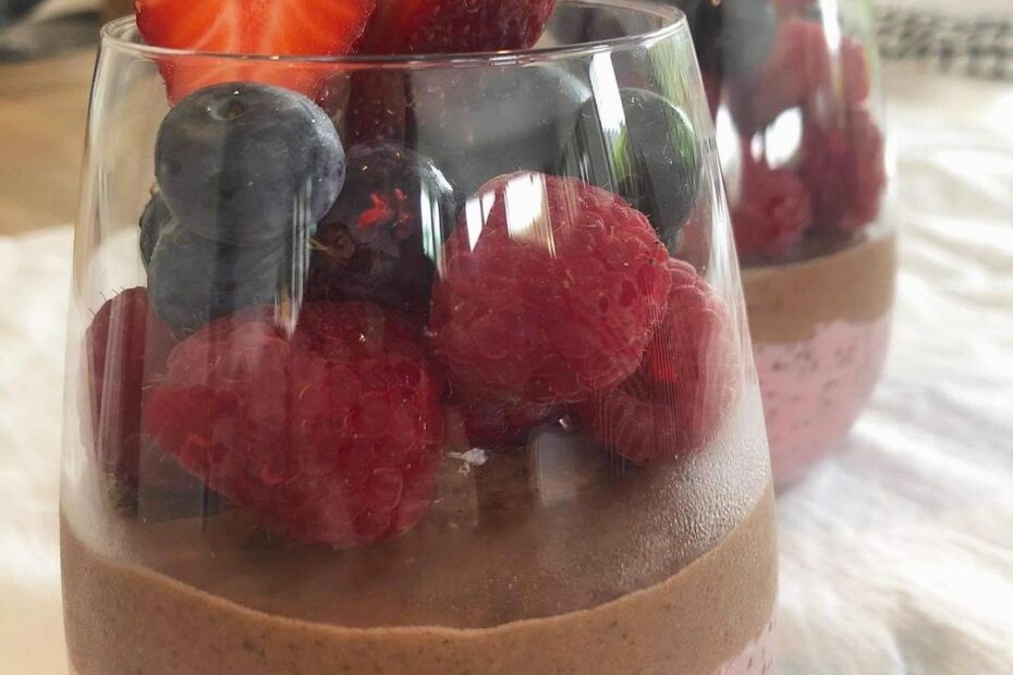 Raspberry & chocolate chia pudding