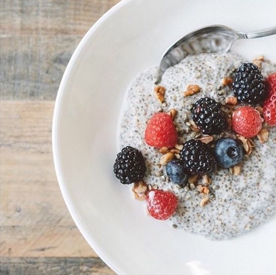 warm chia pudding breakfast meal