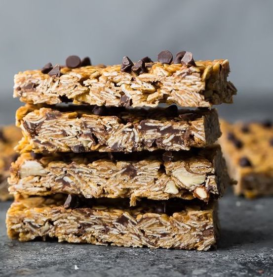 Peanut butter energy barsstacked