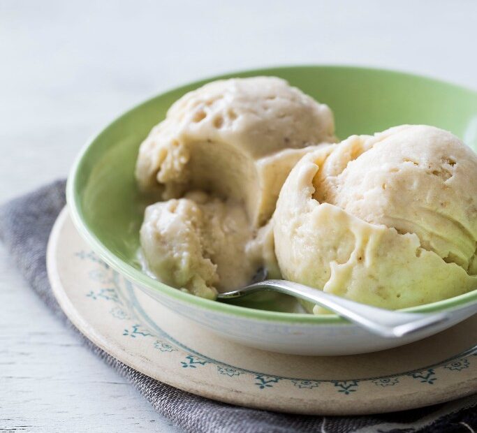 3 scoops of Banana Honey ‘Ice cream’ in bowl