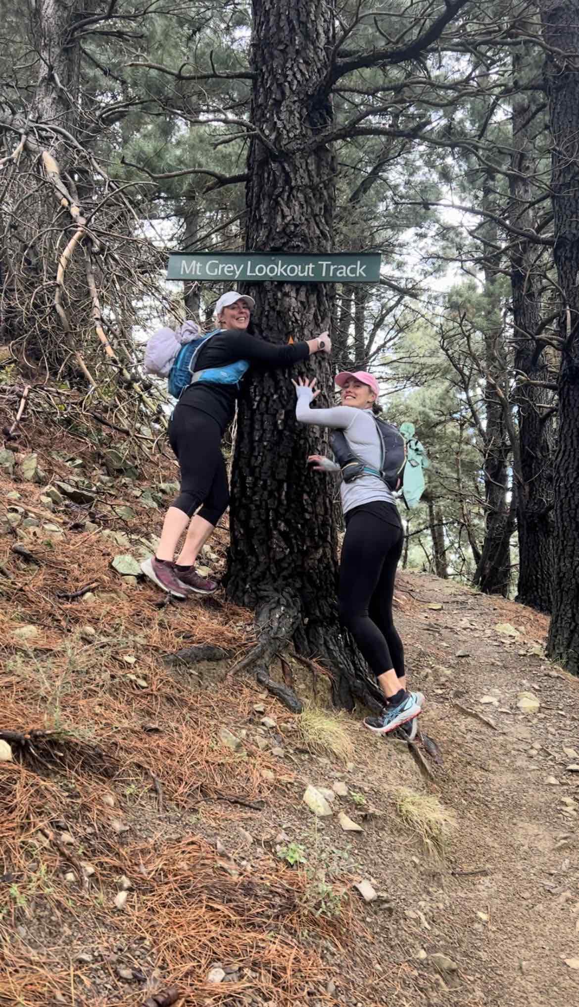 Han and friend at the lookout at Mt Grey